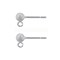 JewelrySupply 4mm Stardust Ball Post Earrings with Open Ring Sterling Silver (1 Pair of Sterling Silver Earrings)